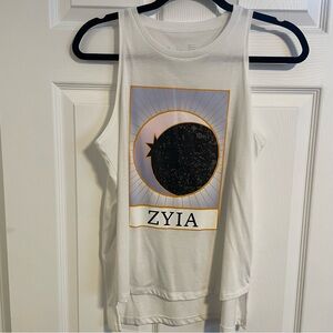 Zyia White Moon Graphic Tank Top Size Small